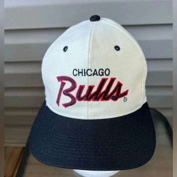 Vintage 90s Chicago Bulls Hat Cap White Snapback Sports Specialties